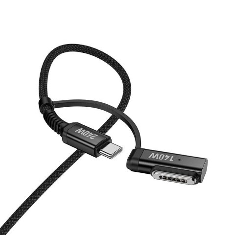 Kabel 2w1 USB C do USB C / Mag3 Hoco 240W 1,8 m U142 czarny