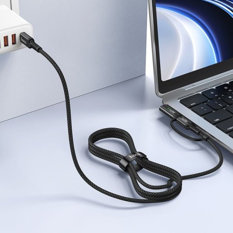 Kabel 2w1 USB C do USB C / Mag3 Hoco 240W 1,8 m U142 czarny