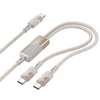 Kabel 2w1 USB C do USB C / USB C Hoco 5A 100W 1,2 m U139 złoty