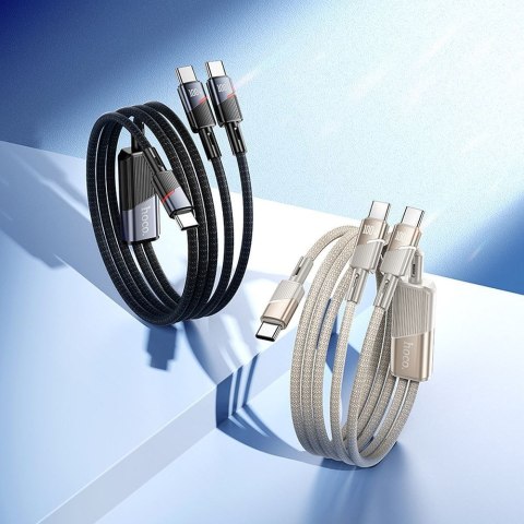 Kabel 2w1 USB C do USB C / USB C Hoco 5A 100W 1,2 m U139 złoty