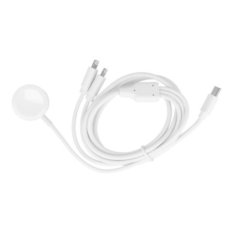 Kabel 3w1 Typ C do 2 x Lightning / Apple Watch 3W 2A C3168 1,2 m biały