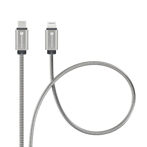 Kabel USB C do Lightning Forcell F-Energy PD 3A 27W Metal 2 m C238 srebrny