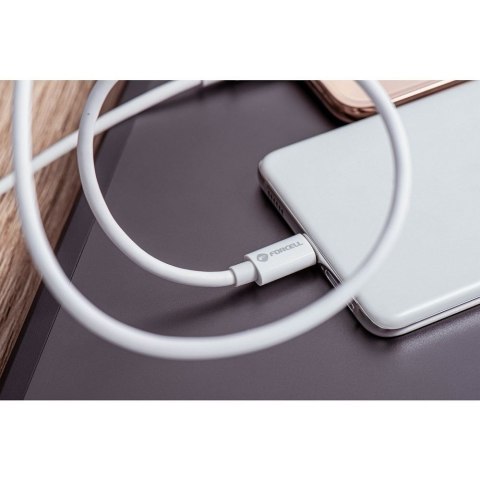 Kabel USB C do USB C Forcell F-Energy QC4.0 PD 3A 60W 2 m C338 biały