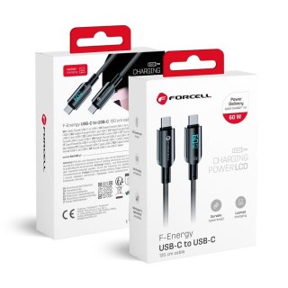 Kabel USB C do USB C Forcell F-Energy QC4.0 PD 3A 60W Digital 1,2 m C274 czarny