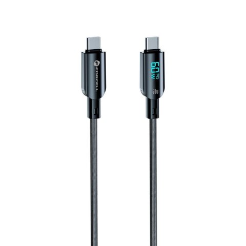 Kabel USB C do USB C Forcell F-Energy QC4.0 PD 3A 60W Digital 1,2 m C274 czarny