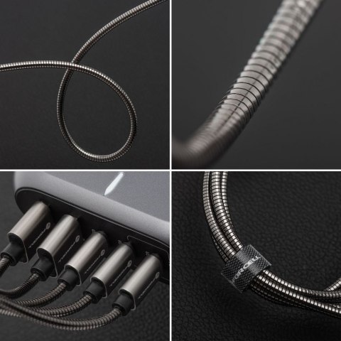 Kabel USB C do USB C Forcell F-Energy QC4.0 PD 3A 60W Metal 1 m C237 srebrny