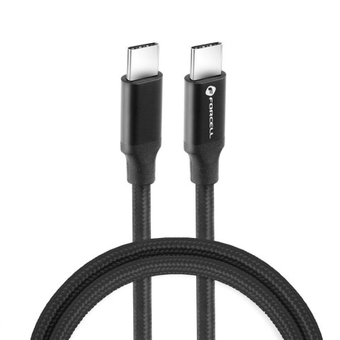 Kabel USB C do USB C Forcell F-Energy QC4.0 PD 5A 100W E-mark / 4K / Thunderbolt / 20Gbit/s 1 m C391 czarny