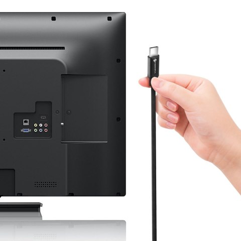 Kabel USB C do USB C Forcell F-Energy QC4.0 PD 5A 100W E-mark / 4K / Thunderbolt / 20Gbit/s 1 m C391 czarny