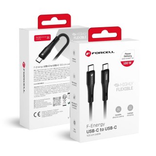 Kabel USB C do USB C Forcell F-Energy QC4.0 PD 5A 100W Silicone 1 m C347 czarny