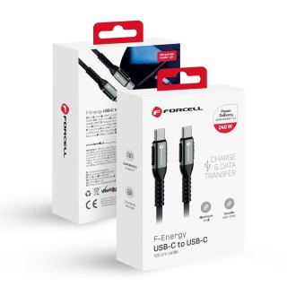 Kabel USB C do USB C Forcell F-Energy QC4.0 PD 5A 240W Cafule 1,2 m C263 czarny