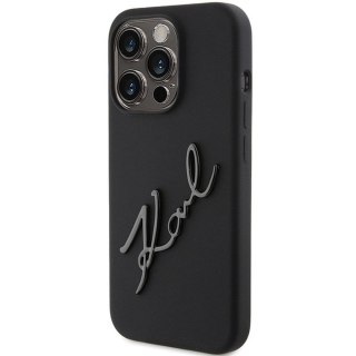 KARL LAGERFELD futerał do IPHONE 15 Pro KLHCP15LSKSBMCK (Silicone Karl Script Logo) czarny
