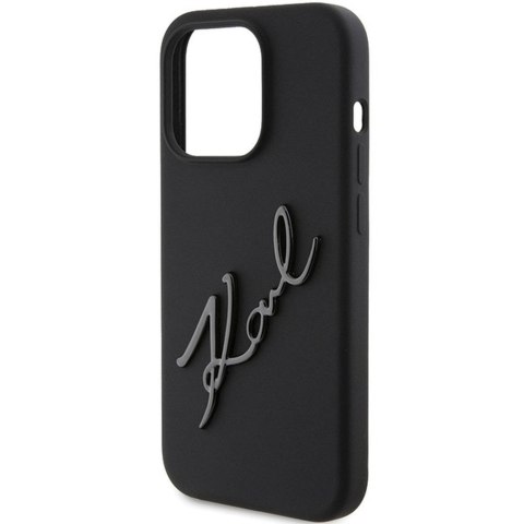 KARL LAGERFELD futerał do IPHONE 15 Pro KLHCP15LSKSBMCK (Silicone Karl Script Logo) czarny
