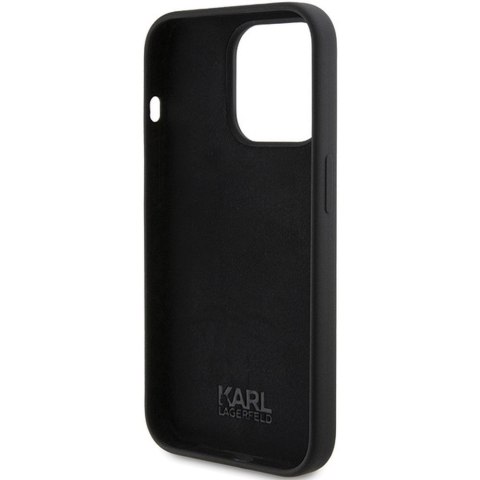 KARL LAGERFELD futerał do IPHONE 15 Pro KLHCP15LSKSBMCK (Silicone Karl Script Logo) czarny