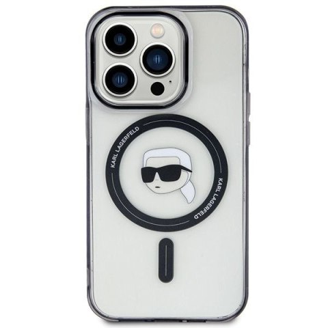 KARL LAGERFELD futerał do IPHONE 15 Pro KLHMP15LHKHNOTK (Karl Head + MAG) transparentny