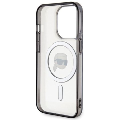 KARL LAGERFELD futerał do IPHONE 15 Pro KLHMP15LHKHNOTK (Karl Head + MAG) transparentny