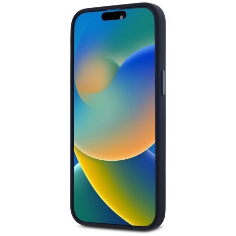 KARL LAGERFELD futerał do IPHONE 15 Pro kompatybilny z MagSafe KLHMP15LSCMKMPCK (Silicone Initial Metal Logo) czarny