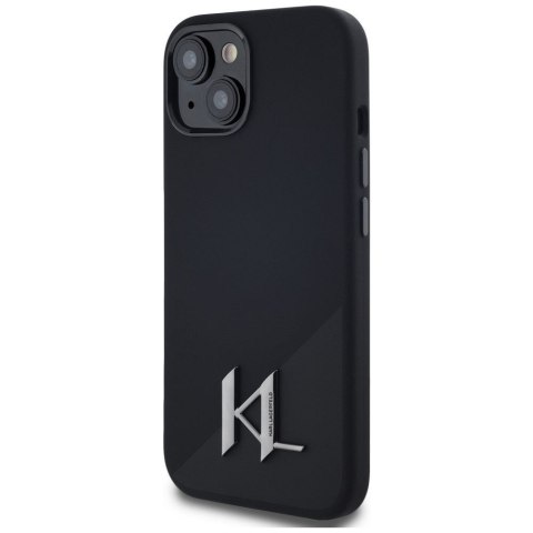KARL LAGERFELD futerał do IPHONE 15 kompatybilny z MagSafe KLHMP15SSCMKMPCK (Silicone Initial Metal Logo) czarny