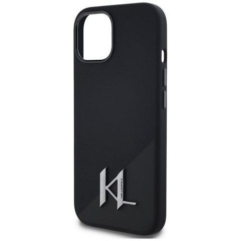 KARL LAGERFELD futerał do IPHONE 15 kompatybilny z MagSafe KLHMP15SSCMKMPCK (Silicone Initial Metal Logo) czarny