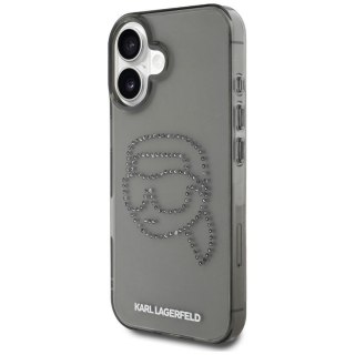 KARL LAGERFELD futerał do IPHONE 16 Pro KLHCP16LHKHDCELK (IML Rhinestones S K Head) czarny