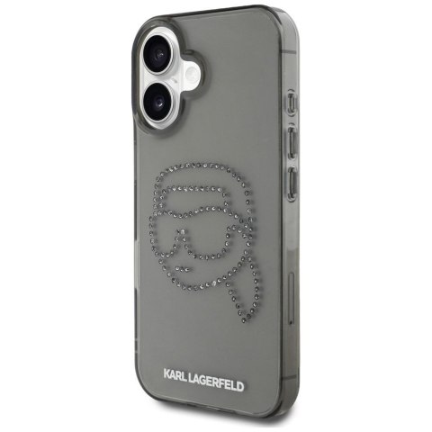 KARL LAGERFELD futerał do IPHONE 16 Pro KLHCP16LHKHDCELK (IML Rhinestones S K Head) czarny