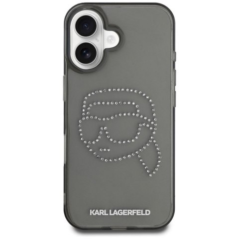 KARL LAGERFELD futerał do IPHONE 16 Pro KLHCP16LHKHDCELK (IML Rhinestones S K Head) czarny