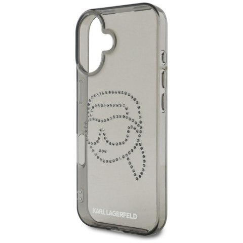 KARL LAGERFELD futerał do IPHONE 16 Pro KLHCP16LHKHDCELK (IML Rhinestones S K Head) czarny