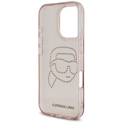 KARL LAGERFELD futerał do IPHONE 16 Pro KLHCP16LHKHDCELP (IML Rhinestones S K Head) różowy