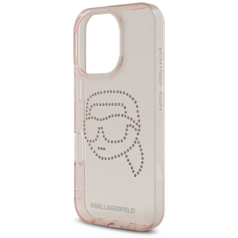 KARL LAGERFELD futerał do IPHONE 16 Pro KLHCP16LHKHDCELP (IML Rhinestones S K Head) różowy