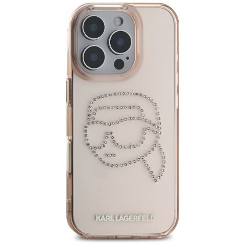 KARL LAGERFELD futerał do IPHONE 16 Pro KLHCP16LHKHDCELP (IML Rhinestones S K Head) różowy