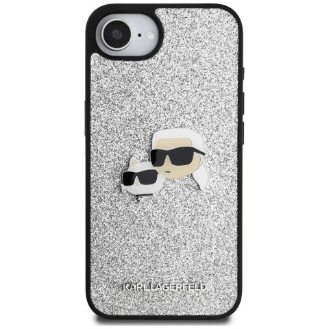 KARL LAGERFELD futerał do IPHONE 16e (SE 4 2025) KLHCPSE4PFGKCPS (Fixed Glitter W/ Ikonik Metal Pin) srebrny