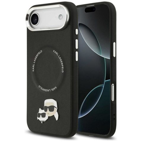 KARL LAGERFELD futerał do IPHONE 17 Air kompatybilny z MagSafe KLHMP17MPSMLRKCK (PU K&C PINS) czarny