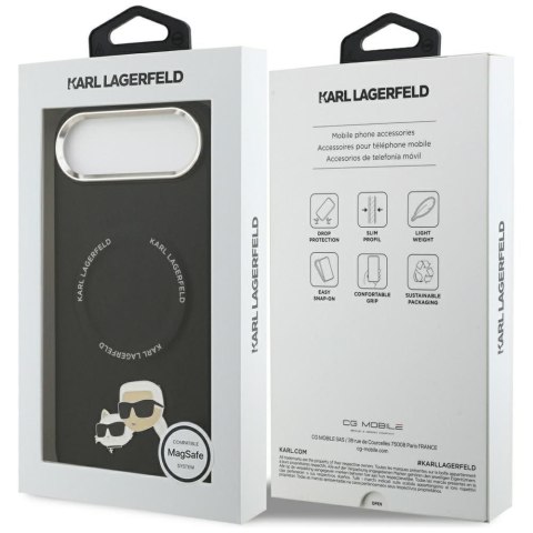 KARL LAGERFELD futerał do IPHONE 17 Air kompatybilny z MagSafe KLHMP17MPSMLRKCK (PU K&C PINS) czarny