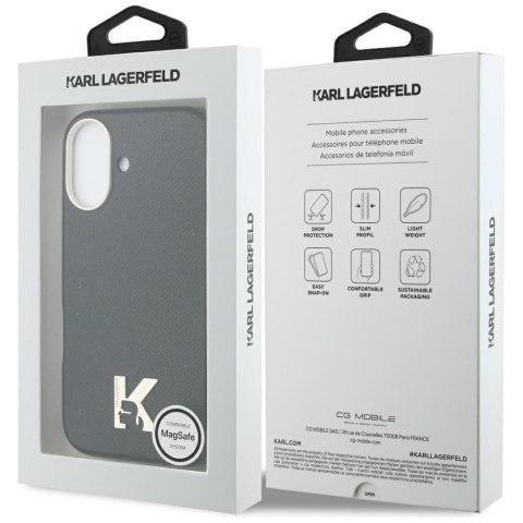 KARL LAGERFELD futerał do IPHONE 17 kompatybilny z MagSafe KLHMP17S5PGFKHGK (PU FW W/ KHead Logo) czarny