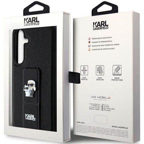 KARL LAGERFELD futerał do SAMSUNG S24 KLHCS24SGSAKCPK (GRIPSTAND SAFFIANO KC PINS) czarny