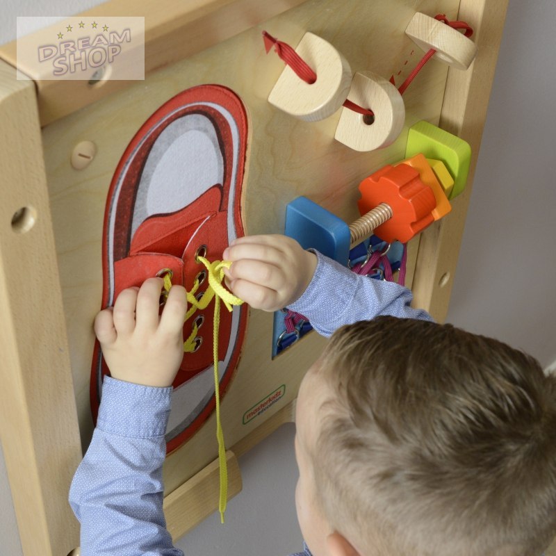 MASTERKIDZ Tablica Edukacyjna - Zręczność Manualna Sznurowanie MASTERKIDZ Tablica Edukacyjna - Zręczność Manualna Sznurowanie