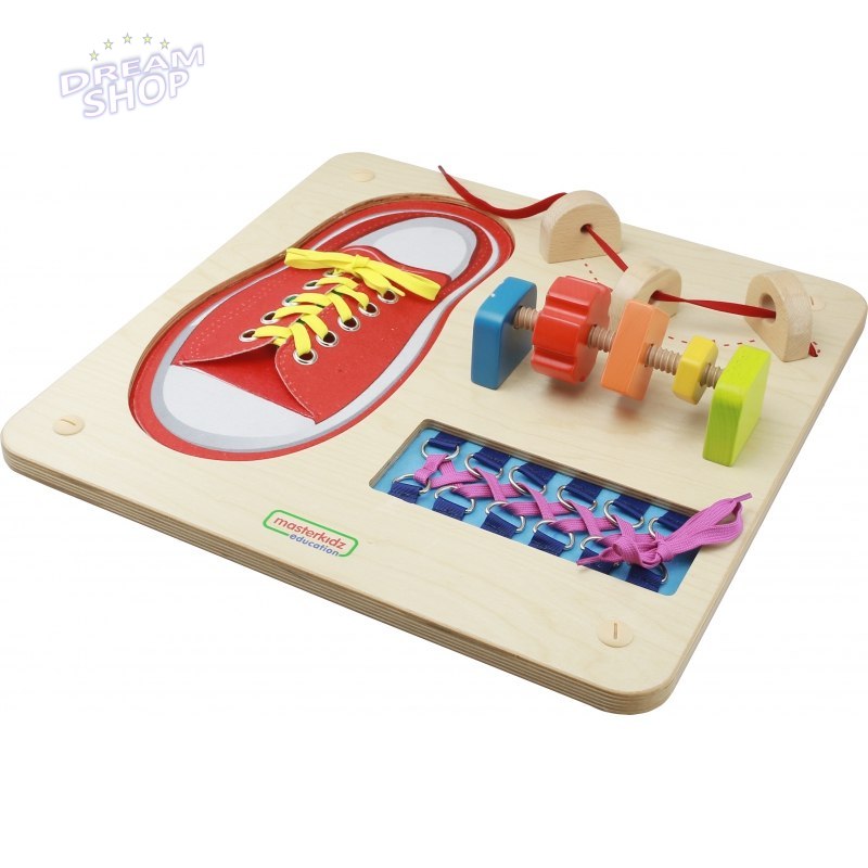 MASTERKIDZ Tablica Edukacyjna - Zręczność Manualna Sznurowanie MASTERKIDZ Tablica Edukacyjna - Zręczność Manualna Sznurowanie