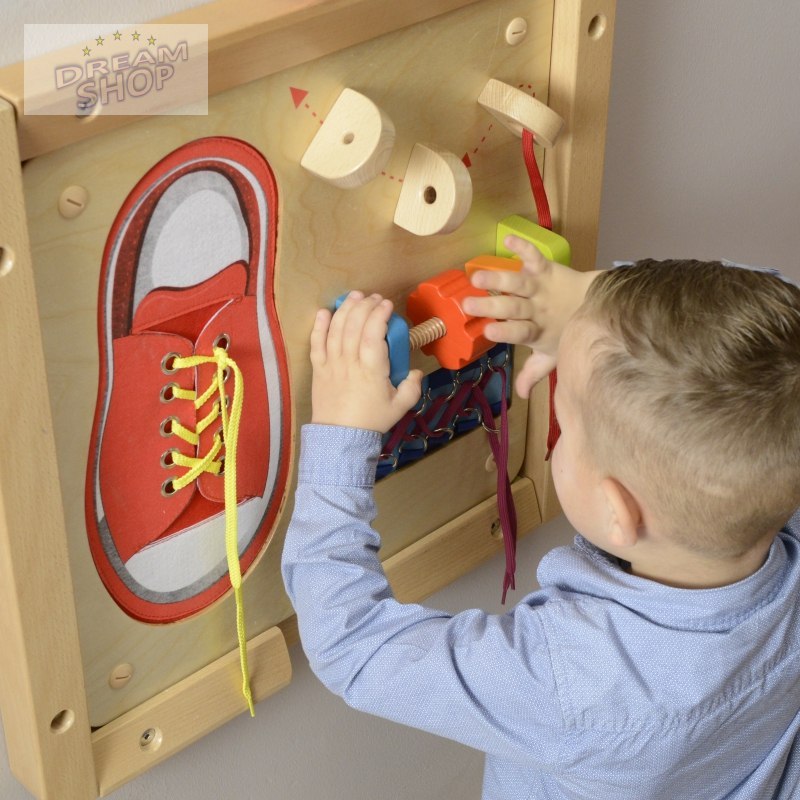 MASTERKIDZ Tablica Edukacyjna - Zręczność Manualna Sznurowanie MASTERKIDZ Tablica Edukacyjna - Zręczność Manualna Sznurowanie