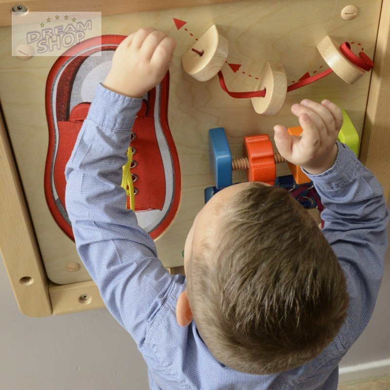 MASTERKIDZ Tablica Edukacyjna - Zręczność Manualna Sznurowanie MASTERKIDZ Tablica Edukacyjna - Zręczność Manualna Sznurowanie