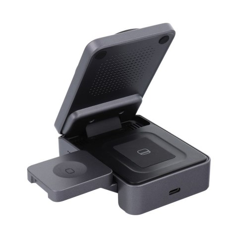 Ładowarka indukcyjna Forcell F-Energy 3w1 Flex Pro Qi2 zgodna z MagSafe (F-05) srebrna