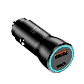 Ładowarka samochodowa Blue Star USB C + USB A QC3.0 PD AFC PPS 3A 25W czarna
