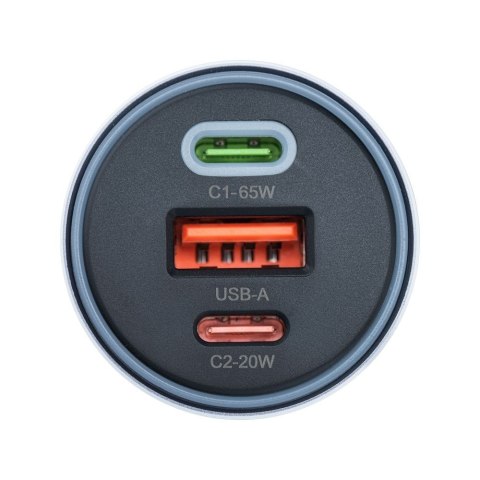 Ładowarka samochodowa Forcell F-Energy Alu 2 x USB C + USB A QC4.0 PD SFC2.0 3A 85W szara