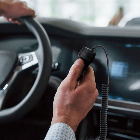 Ładowarka samochodowa Forcell F-Energy Carbon USB A QC3.0 PD 3A 38W z kablem USB C CC50-1AC czarna