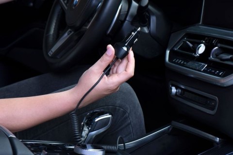 Ładowarka samochodowa Forcell F-Energy Carbon USB A QC3.0 PD 3A 38W z kablem USB C CC50-1AC czarna