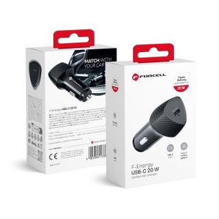 Ładowarka samochodowa Forcell F-Energy Carbon USB C QC3.0 PD 3A 20W CC50-1C czarna