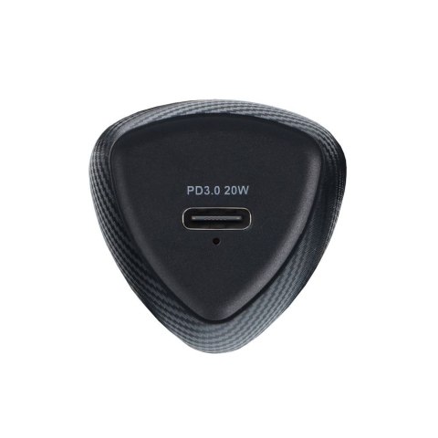 Ładowarka samochodowa Forcell F-Energy Carbon USB C QC3.0 PD 3A 20W + kabel USB C do USB C CC50-1C czarna