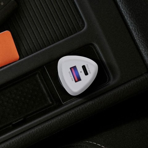 Ładowarka samochodowa Forcell F-Energy Carbon USB C + USB A QC3.0 PD 3A 38W CC50-1A1C biała