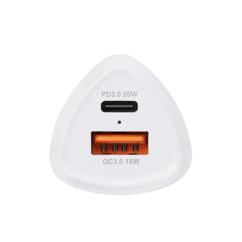 Ładowarka samochodowa Forcell F-Energy Carbon USB C + USB A QC3.0 PD 3A 38W CC50-1A1C biała