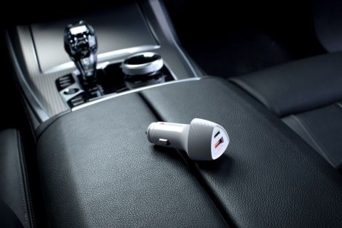 Ładowarka samochodowa Forcell F-Energy Carbon USB C + USB A QC3.0 PD 3A 38W CC50-1A1C biała