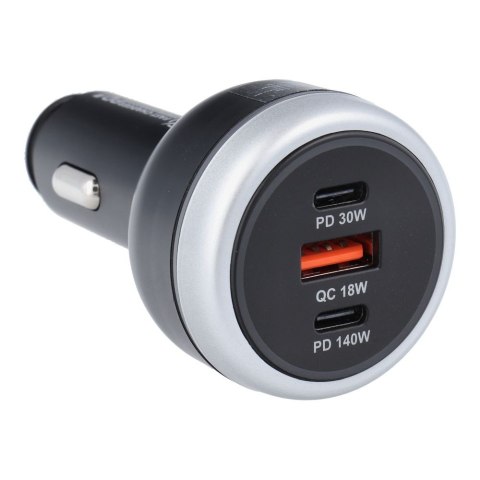 Ładowarka samochodowa USB A + 2 x Typ C PD QC3.0 3A 191W CC69-2C1A black