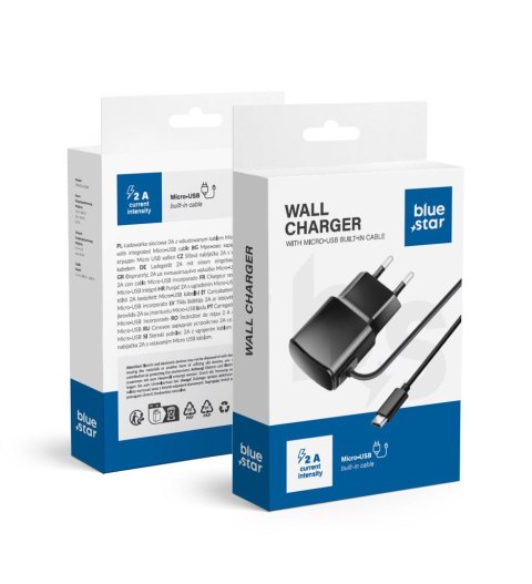 Ładowarka sieciowa do telefonu Blue Star 2A 10W z kablem Micro USB TFK-TC-1100B czarna